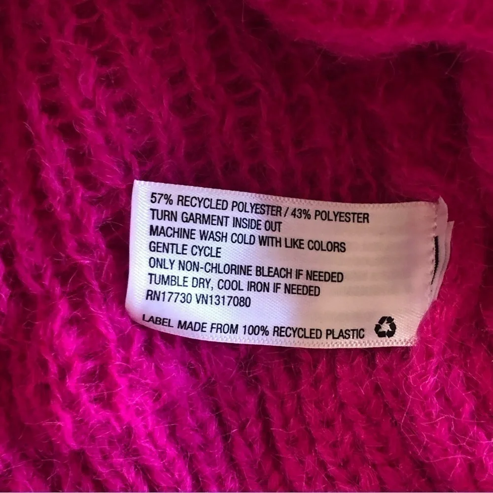 A New Day Barbiecore Fair Isle Crew Neck Fuzzy Pullover Sweater Knit Plus Sz 2XL